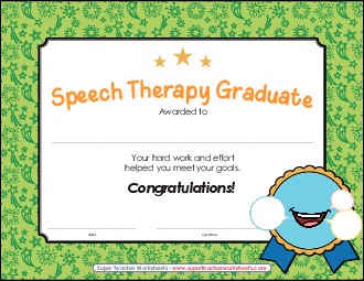 New Speech Therapy Graduate Worksheet