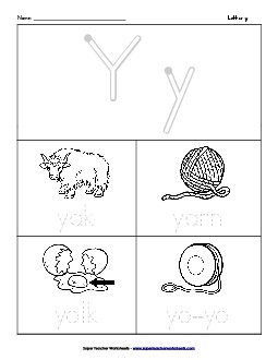 Words that Start with Y y Phonics Beginningsounds Worksheet