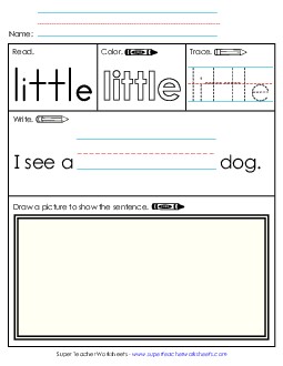 Worksheet 3: Little Free Sight Words Individual Worksheet