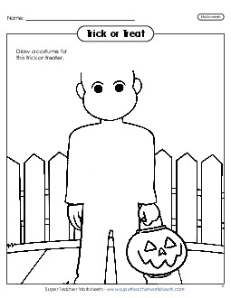 Draw Your Own Trick-or-Treater Halloween Worksheet