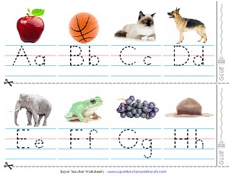 Photo Alphabet Strip (3-Feet Long; Full Color) Worksheet