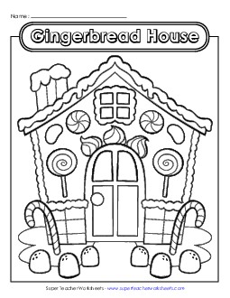 Gingerbread House Christmas Worksheet