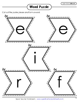 Word Puzzle: Different Sight Words Individual Worksheet