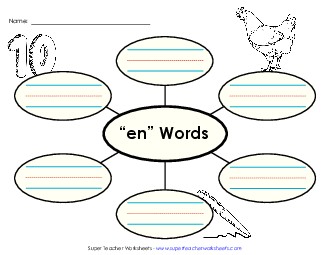 Word Web (-en) Word Families Worksheet