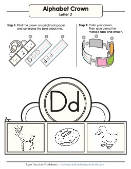 Crown: Letter D Alphabet Worksheet