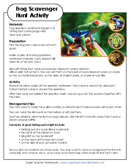 Scavenger Hunt: Frog 2nd Grade Science Worksheet