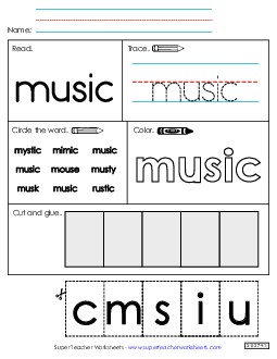 Worksheet 2: Music Sight Words Individual Worksheet