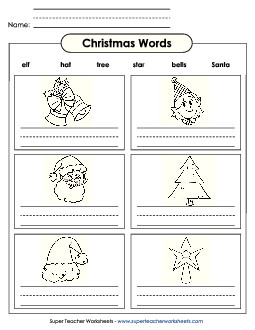 Writing Christmas Words Worksheet