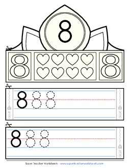 Hat: Number 8 Counting Worksheet