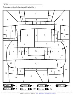 Color-by-Number - First Responders Color By Number Worksheet