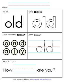 Worksheet 1: Old Free Sight Words Individual Worksheet