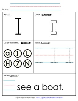 Worksheet 1: I Sight Words Individual Worksheet