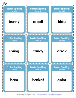 Flashcards (B-Easter) Spelling B Worksheet