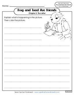 Picture Writing Prompt (Chapter 5) Book Frog And Toad Worksheet