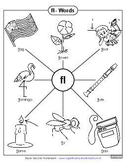 Anchor Chart (Fl- Words) Phonics Blends Worksheet