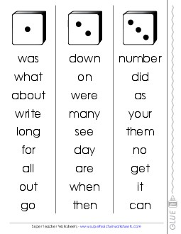 Fluency Dice Game: First Hundred, #51-100 Fry Worksheet