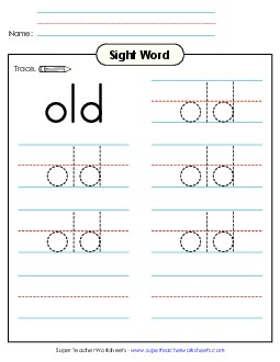 Trace the Word: Old Sight Words Individual Worksheet