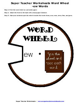 Word Wheel (-ew Words) Phonics Worksheet