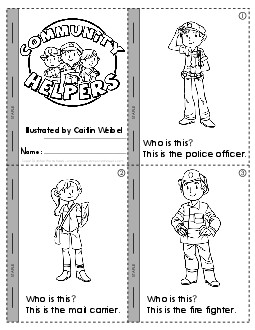 Mini-Book: Community Helpers Minibooks Worksheet