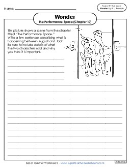 Picture Writing Prompt (The Performance Space) Book Wonder Worksheet