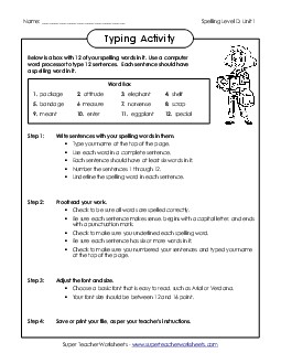 4th Grade Spelling Units (Level D) Classroom Teaching Material