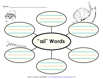 Word Web (-ail) Word Families Worksheet