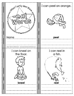 Mini-book: -eel Words Word Families Worksheet