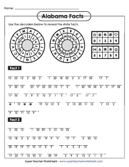 Cryptogram Puzzle States Individual Worksheet