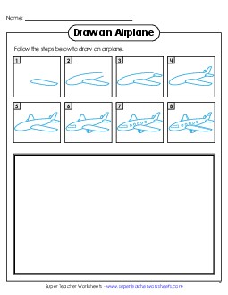 Draw a Plane Learning To Draw Worksheet