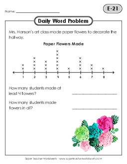 Daily Word Problems  E-21 through E-25 Worksheet