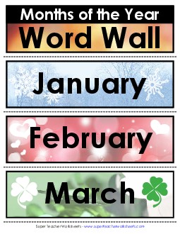 Months of the Year Calendars Worksheet