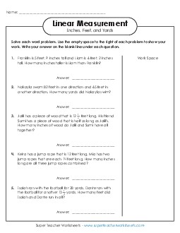 Mixed Unit Word Problems (Advanced) Measurement Worksheet