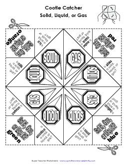 Foldable Game: Matter Worksheet