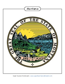 Montana State Seal (Full-Color Version) States Individual Worksheet