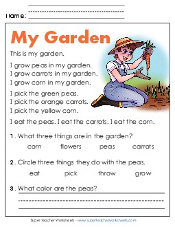 New My Garden Worksheet