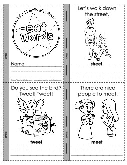 Mini-book: -eet Words Word Families Worksheet