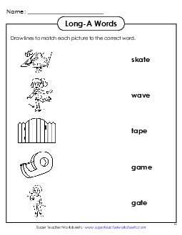 Matching Worksheet Phonics Long Short A Worksheet