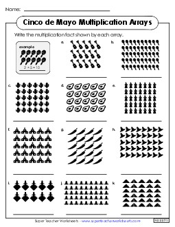 Cinco de Mayo Multiplication Arrays Worksheet