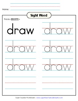 Trace the Word: Draw Sight Words Individual Worksheet