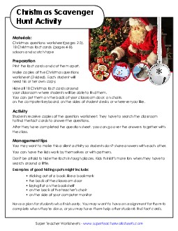 Christmas Scavenger Hunt  Worksheet