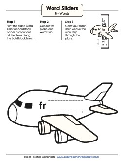 Word Slider (Fr- Words) Phonics Blends Worksheet