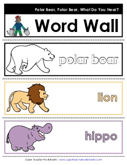 Polar Bear Word Wall Picture Book Polar Bear Worksheet