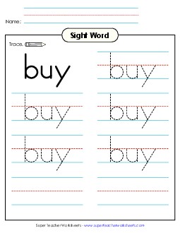 Trace the Word: Buy Sight Words Individual Worksheet