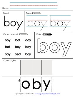 Boy (Sight Word) Sight Words Individual Worksheet