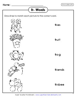 Matching Worksheet Phonics Blends Worksheet