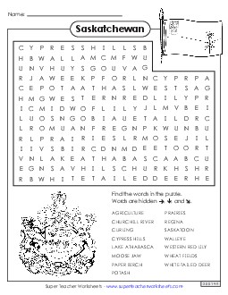 Word Search Canada Worksheet