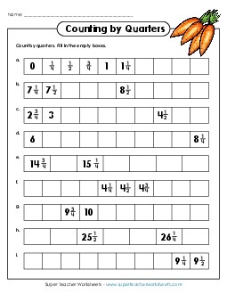 Counting by Quarters Measurement Worksheet