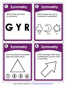 Symmetry Task Cards Worksheet