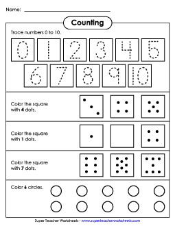 Basic Trace and Count (0-10) Counting Worksheet