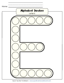 Letter E - Dabber Alphabet Worksheet